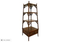 vintage faux bamboo tiered shelf