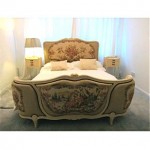 vintage french tapestry double bed