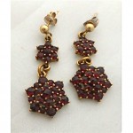 vintage garnet silver drop earrings