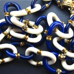vintage glass link necklace