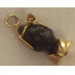 vintage gold ruby blackamoor pendant