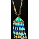 vintage hattie carnegie egyptian revival enamel necklace