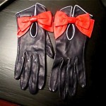 vintage hermes leather gloves with bows