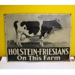 vintage holstein dairy cow metal trade sign