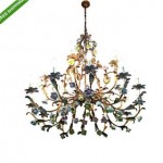 vintage italian tole gilt porcelain chandelier