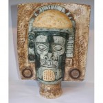 vintage jane fitzgerald for troika pottery aztec mask