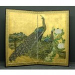 vintage japanese folding screen