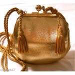 vintage judith leiber gold shoulder bag with tassels