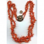 vintage mexican double strand coral necklace