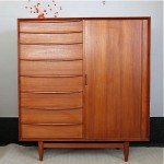 vintage mid-century teak dresser cabinet