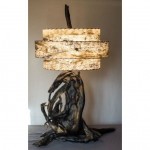 vintage midcentury driftwood table lamp