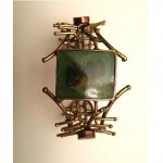 vintage modernist brass and copper cuff bracelet