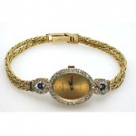 vintage movado 14k diamond sapphire watch