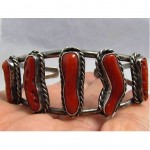 vintage navajo sterling coral bracelet