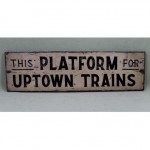 vintage new york city painted wood subway sign