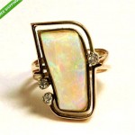 vintage opal diamond 14k ring