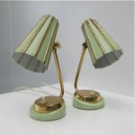 vintage pair of 1950s bedside lamps