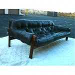 vintage percival lafer leather sofa