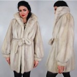 vintage platinum mink fur belted coat
