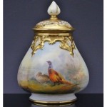 vintage royal worcester handpainted potpourri perfume jar