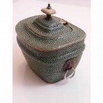 vintage shagreen tea caddy