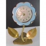 vintage sheffield brass flower alarm clock with original box