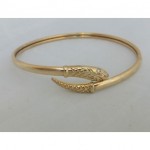 vintage solid gold diamond snake bangle bracelet