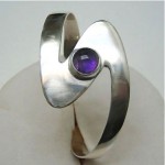 vintage sterling and amethyst cuff bracelet