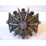 vintage taxco mexico sterling amethyst cuff bracelet