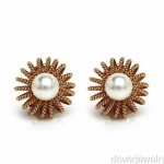 vintage tiffany 18k gold pearl earrings