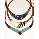 vintage trio of trifari enamel necklaces