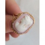 vintage victorian carved cameo gold ring