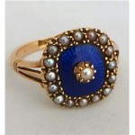 vintage victorian enamel seed pearl ring