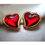 vintage ysl heart earrings