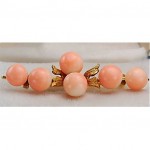 antique 14k french coral orb brooch