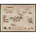 antique 1775 copper plate colored framed map us virgin islands