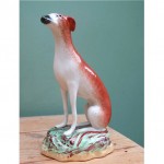 antique 1845 staffordshire greyhound figurine