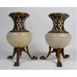 antique 1870s french empire enamel marble bronze vases