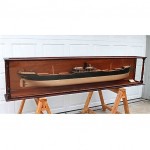 antique c. 1898 wooden half hull builders model ship