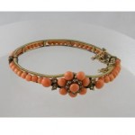 antique coral seed pearl bracelet