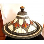 antique moroccan camel bone and stone tagine covered serving bowl