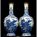 antique pair of chinese 18th century porcelain vases