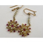 antique ruby and pearl earrings