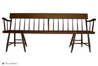 antique shaker pine meeting house bench