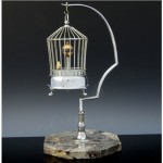 antique singing musical bird cage clock
