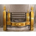 antique victorian solid brass fireplace insert