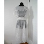 vintage 1910s cotton organdy sheer dress with sash