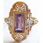 vintage 1920s amethyst diamond ring