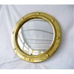 vintage 1940s peerage brass porthole mirror