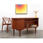 vintage 1950ds biomorphic teak desk